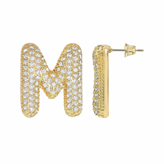 ICED INITIAL EARRINGS